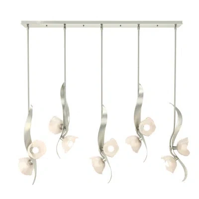Hubbardton Forge Mika 10 - Light Kitchen Island Linear Pendant In Sterling