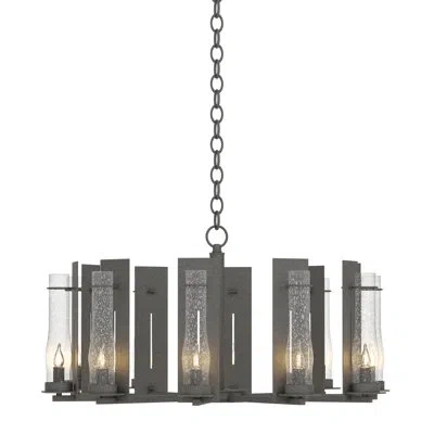 Hubbardton Forge New Town 10 - Light Unique/statement Wagon Wheel Chandelier In Natural Iron