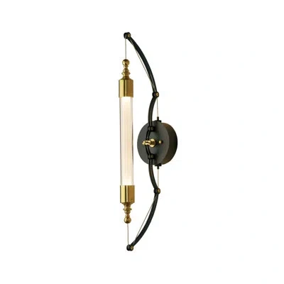 Hubbardton Forge Otto 2 - Light Dimmable Black/brass Armed Sconce In Brass;frosted