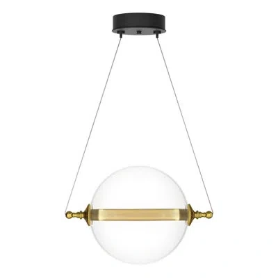 Hubbardton Forge Otto 2 - Light Sphere Globe Pendant In Brass,black