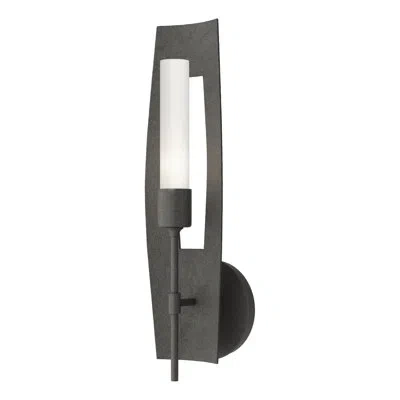 Hubbardton Forge Passage Steel Flush Mounted Sconce In Natural Iron,frosted