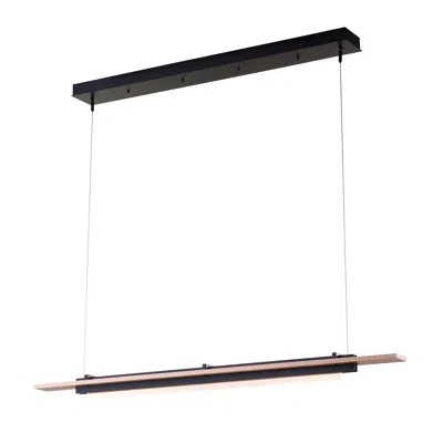 Hubbardton Forge Plank 1 - Light Kitchen Island Geometric Led Pendant In Bronze,black