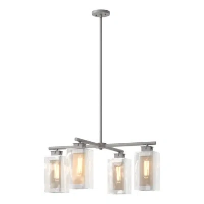 Hubbardton Forge Polaris 4 - Light Outdoor Chandelier In Coastal Silver,coastal Burnished Steel
