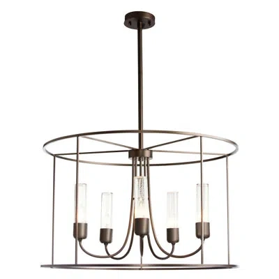 Hubbardton Forge Portico 5 - Light Outdoor Pendant In Coastal Burnished Steel