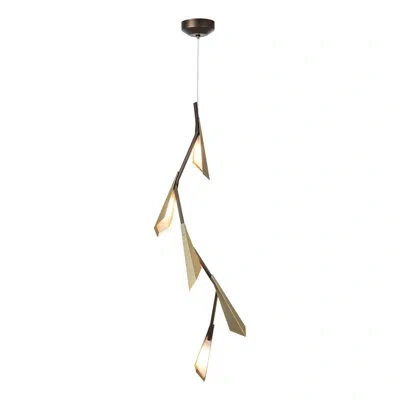 Hubbardton Forge Quill 5 - Light Unique/statement Geomatric Led Chandelier In White,oil Rubbed Bronze
