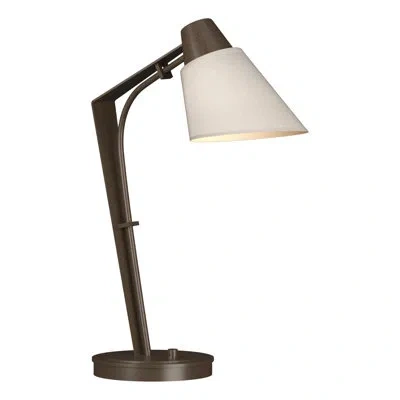 Hubbardton Forge Reach 21.9" Desk Lamp In Flax,bronze