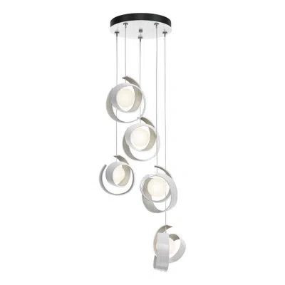 Hubbardton Forge Riza 5 - Light Cluster Geometric Pendant In White