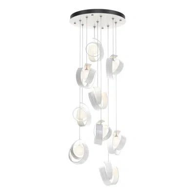 Hubbardton Forge Riza 9 - Light Cluster Geometric Pendant In White