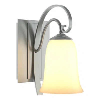 Hubbardton Forge Scroll Sconce - Opal Glass In Vintage Platinum