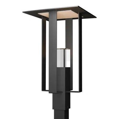 Hubbardton Forge Shadow Box 1 - Light 24.1" H Hardwired Lantern Head In Coastal Black