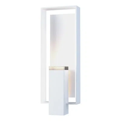 Hubbardton Forge Shadow Box 2 - Light Outdoor Flush Mount In Coastal Burnished Steel,coastal White