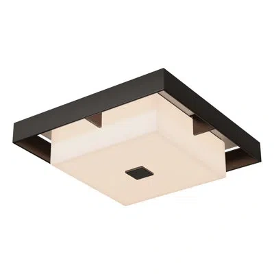 Hubbardton Forge Shadow Box Outdoor Flush Mount In Coastal Burnished Steel,coastal Natural Iron