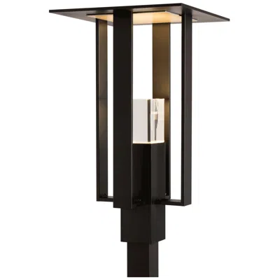 Hubbardton Forge Shadow Box Outdoor Post Light Black Silver Glass Made To Order