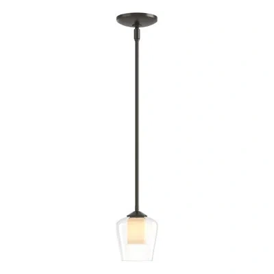 Hubbardton Forge Simple Mini Pendant - Opal/clear Glass In Oil Rubbed Bronze