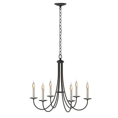 Hubbardton Forge Simple Sweep 6-light Candle Style Classic/traditional Chandelier In Natural Lron