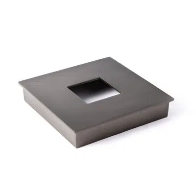 Hubbardton Forge Small Square Cover Cap Outdoor Lantern Post In Coastal Dark Smoke