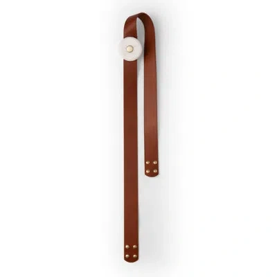 Hubbardton Forge Snaps Additional Led Module With Extension Strap - Leather In White With Chestnut Leather