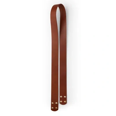 Hubbardton Forge Snaps Extension Strap - Leather In White With Chestnut Leather