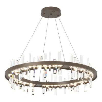 Hubbardton Forge Solitude Circular Led Chandelier In Bronze