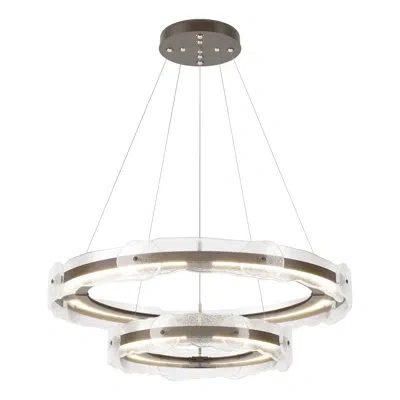 Hubbardton Forge Solstice Tiered Geometric Pendant In Bronze
