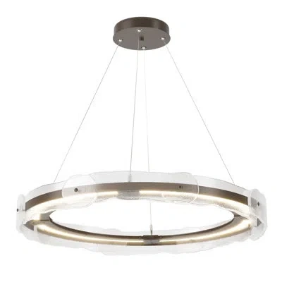 Hubbardton Forge Solstice Unique / Statement Geometric Led Pendant In Bronze
