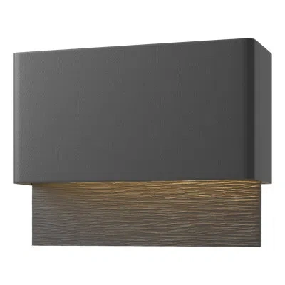 Hubbardton Forge Stratum Integrated Led Outdoor Flush Mount In Coastal Black,coastal Black