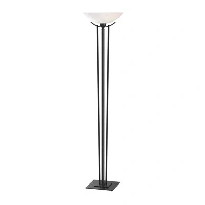 Hubbardton Forge Taper 71" Torchiere Floor Lamp In Black,opal