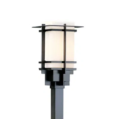 Hubbardton Forge Tourou 1 - Light 14.2" H Lantern Head In Black,opal