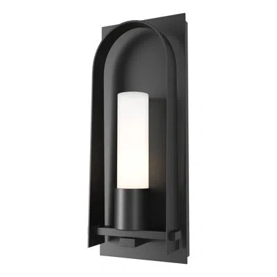 Hubbardton Forge Triomphe Aluminum Wall Light In Coastal Black,opal
