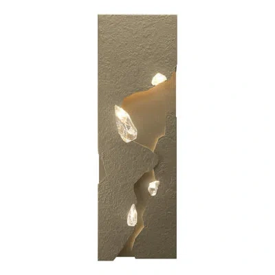 Hubbardton Forge Trove 1 - Light Led Dimmable Flush Mounted Sconce In Soft Gold With Clear Crystal