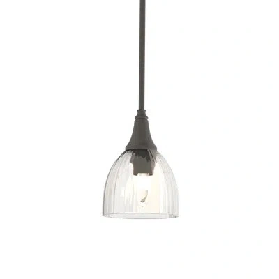 Hubbardton Forge Trumpet 1-light Single Dome Pendant In Water,translucent Dark Smoke