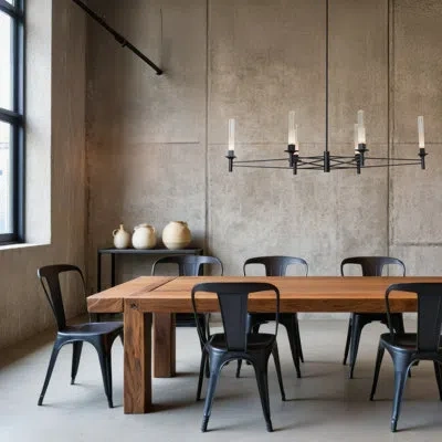 Hubbardton Forge Truss 6-arm Linear Chandelier In Black