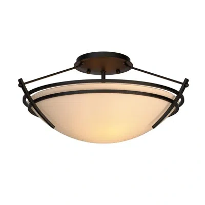 Hubbardton Forge Tryne 2 - Light 16.4" Semi Flush Mount In Black,sand