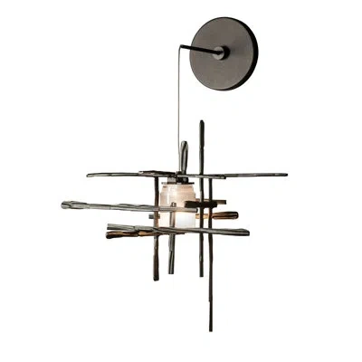 Hubbardton Forge Tura Metal Armed Sconce In Bronze,seeded Clear