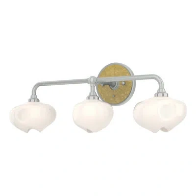 Hubbardton Forge Ume 3 - Light Dimmable Vanity Light In Vintage Platinum,modern Brass