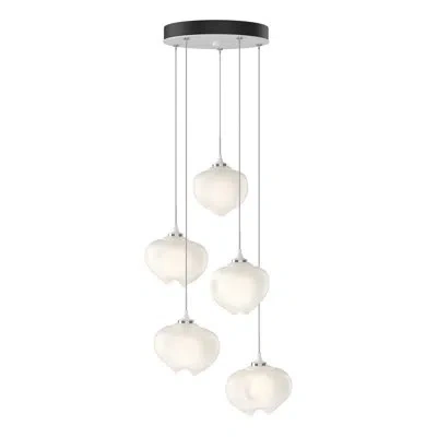 Hubbardton Forge Ume 5 - Light Cluster Geometric Pendant In White,frosted