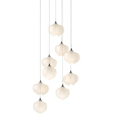Hubbardton Forge Ume 9 - Light Cluster Geometric Pendant In Bronze,frosted