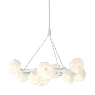 Hubbardton Forge Ume 9 - Light Wagon Wheel Pendant In White