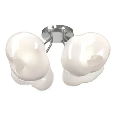 Hubbardton Forge Ume Frosted Glass 4-light Semi Flush Mount In Sterling