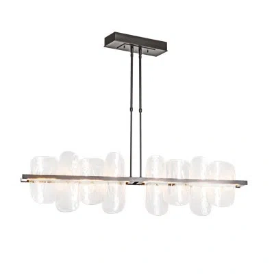 Hubbardton Forge Vitre 1 - Light Kitchen Island Linear Led Pendant In Dark Smoke