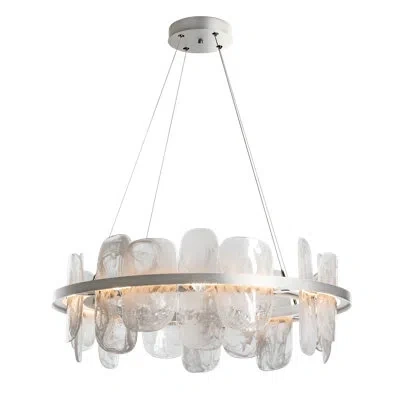 Hubbardton Forge Vitre 1 - Light Wagon Wheel Led Pendant In Silver