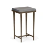 Hubbardton Forge Wick Solid Wood Top Side Table In Bronze,gray Maple