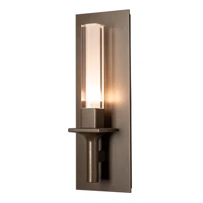 Hubbardton Forge Windsor 1-light Wall Sconce In Frosted Glass,bronze