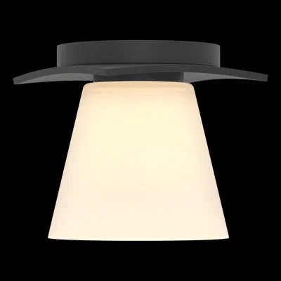 Hubbardton Forge Wren 1 - Light 5.1" Simple Cone Flush Mount In Black,opal Glass