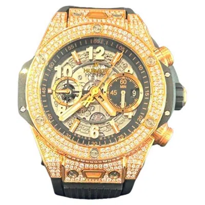 Pre-owned Hublot 18k Rose Gold Big Bang Unico King Gold Pave' 44mm 421.ox.1180.rx.1704 B&p In Red