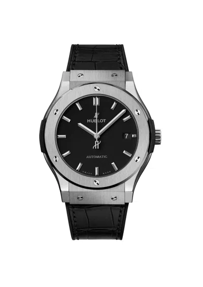 Pre-owned Hublot 511.nx.1171.lr Classic Fusion Titanium Black Dial 45mm