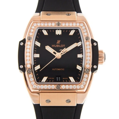 Hublot Big Bang Automatic Diamond Black Dial Watch 665.ox.1180.rx.1204 In Gold
