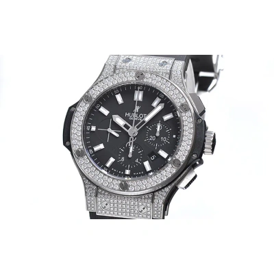 Hublot Big Bang Black Dial Chronograph Diamond Men's Watch 301sx1170rx1704 In Metallic