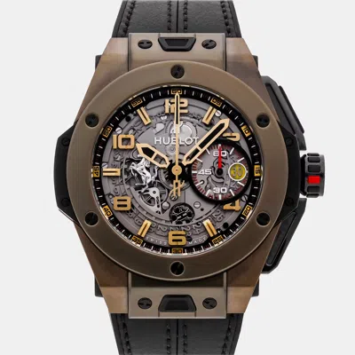 Pre-owned Hublot Big Bang Ferrari 401.mx.0123.vr Silver 18k Yellow Gold Automatic Men's Watches 45mm