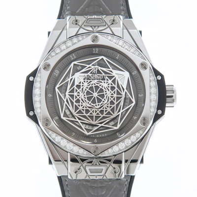 Hublot Big Bang Sang Bleu Automatic Diamond Grey Dial Watch 465.ss.7047.vr.1204.mxm20 In Gray
